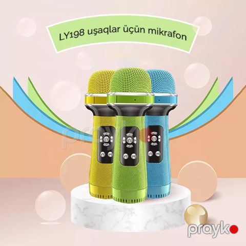 Portativ Simsiz Karaoke Mikrofonu Mini Bluetoothlu Əl Mikrofonu Simsiz Mikrofon Uşaq və Böyüklər üçün Karaoke Mikrofonu — Bakı