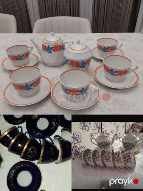 Çay dəsti, rəng - Ağ, Farfor — Bakı