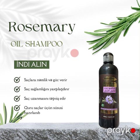 Hemani Rozmarin Yağı Şampunu – Rozmarin Yağlı Saç Baxım Şampunu (400 ml) — Bakı