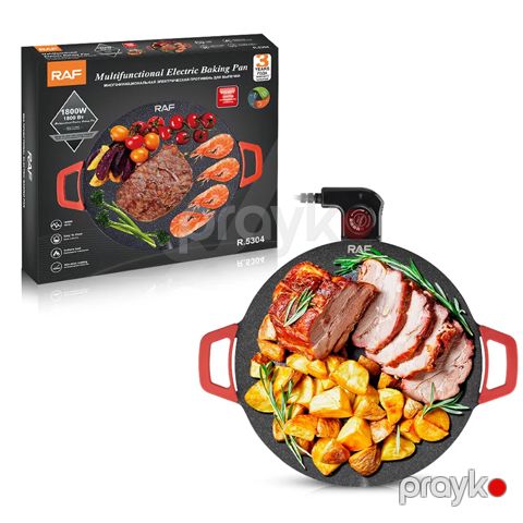 Elektrikli Biftek Barbekü Qrili Hazırlayıcı Tava Qeyri-Yapışmayan Polad Saç Tava RAF Teppanyaki Qrill Qazanı R.5304 — Bakı