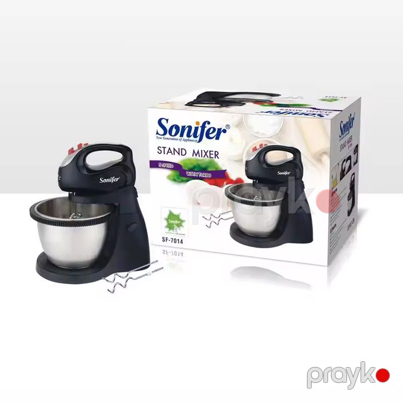 Sonifer SF-7014 Elektrikli Mikser Stand Mikser Xəmir Qarışdırıcı Yumurta Çırpıcı Mikser 250W — Blenderlər, xırdalayanlar və mikserlər, Bakı (4)