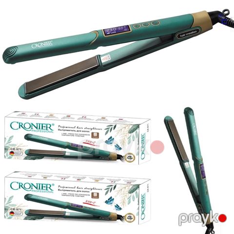 Cronier Saç Düzləşdirici Cr-971 Cronıer Professional Saç Düzləşdiricisi CR-971 Yaşıl Fen — Bakı