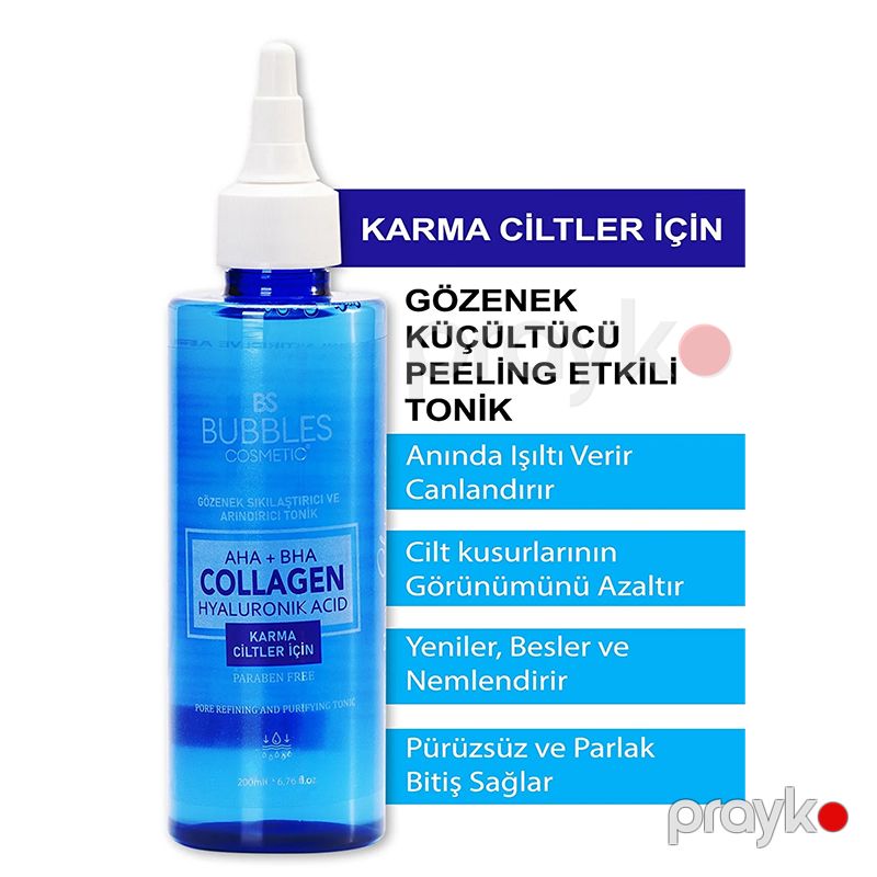 Bs Bubbles Cosmetic Qarışıq Dərilər Üçün Collogen Tonik Hyalornik Acid Colagen+aha+bha Üz Yuma Geli 200ml — Gözəllik və səhiyyə, Bakı (2)