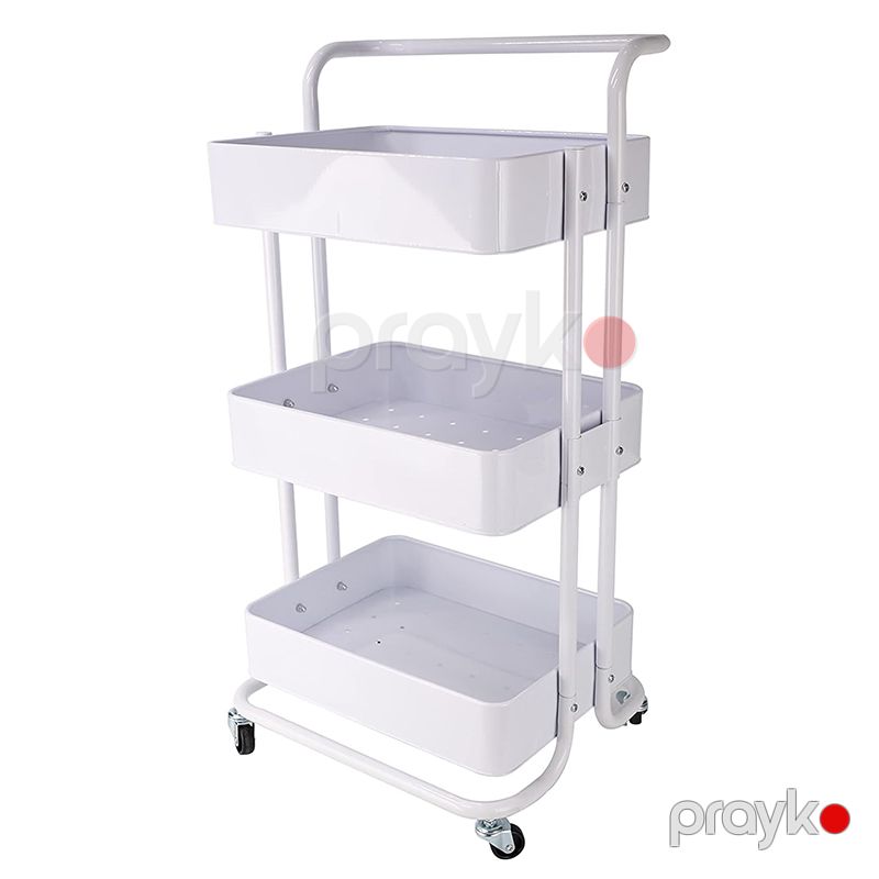 3 Pilləli Tərəvəz Saxlama Rəfi Ağ Rəngli Təkərli Kartof Soğan Rəfi Yüksək Keyfiyyətli Qida Rəfi 43 x 32 x 86 sm Organizer — Qablar və mətbəx əşyaları, Bakı (2)
