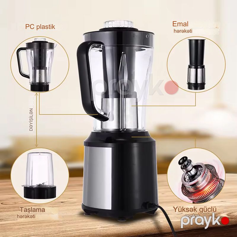 Winning Star ST-5504 Çoxfunksiyalı Blender Yüksək Keyfiyyətli Üyüdücü Başlıqlı Blender 350W Gücündə — Blenderlər, xırdalayanlar və mikserlər, Bakı (5)