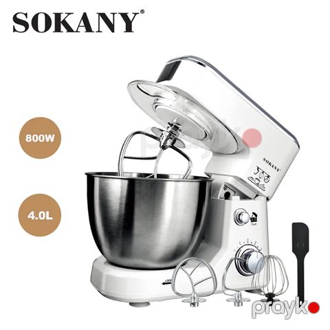 Sokany SC-209 Elektrikli Xəmir Yoğurma Maşını 800W Gücə Məxsus 6 Pilləli Mətbəx Üçün Protativ Xamır Yoğurma Maşını 4L — Bakı