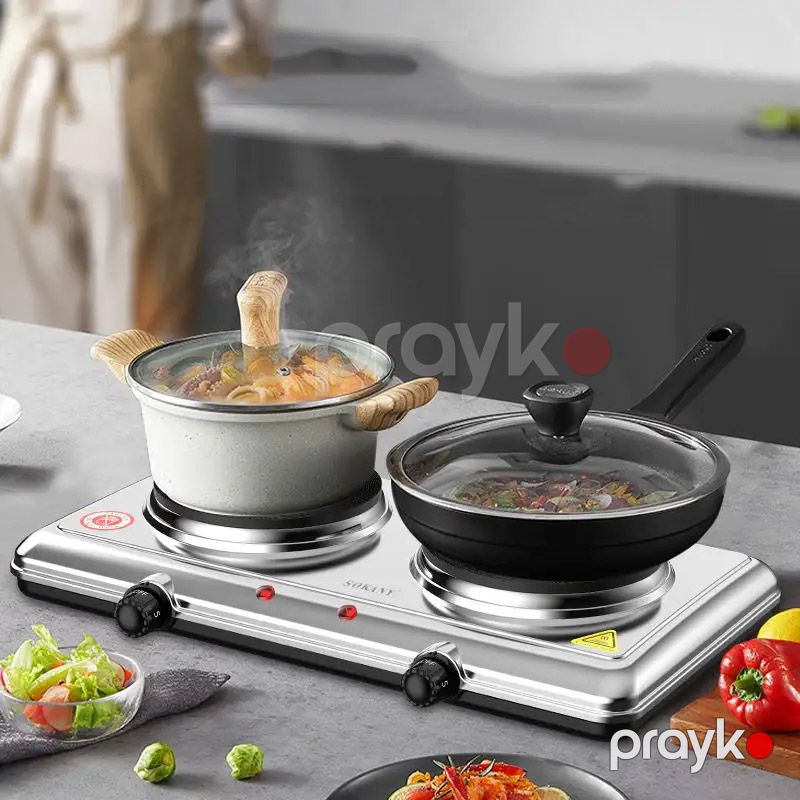 Sokany SK-5112 Çoxfunksiyalı Elektrikli İki Ocaqlı Qızdırıcı Soba Plitə 2000W — Plitələr, Bakı (4)