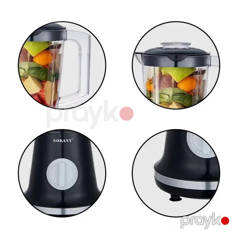 Elektrikli Çoxfunksiyalı Məişət Blenderi 500W Sokany Elektrikli Plastik Qida Mikseri Əlavə Kofe Üyüdücü Başlıq 1.5L — Blenderlər, xırdalayanlar və mikserlər, Bakı (5)