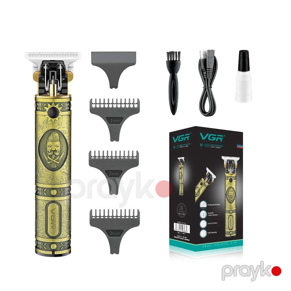 VGR V-085 Doldurulabilən Saç Kəsicisi, T-Bıçaqlı Trimmer, 3 Darağı Və Fırçası olan Simsiz Saç Qırxan Maşını — Usturalar, trimmerler və epilyatorlar, Bakı (2)