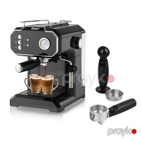 Yüksək Keyfiyyətli 15 Bar Təzyiqli 850W Espresso Maşını RAF Elektrikli Professional Kofe Maşını 1.8L R.104B — Bakı