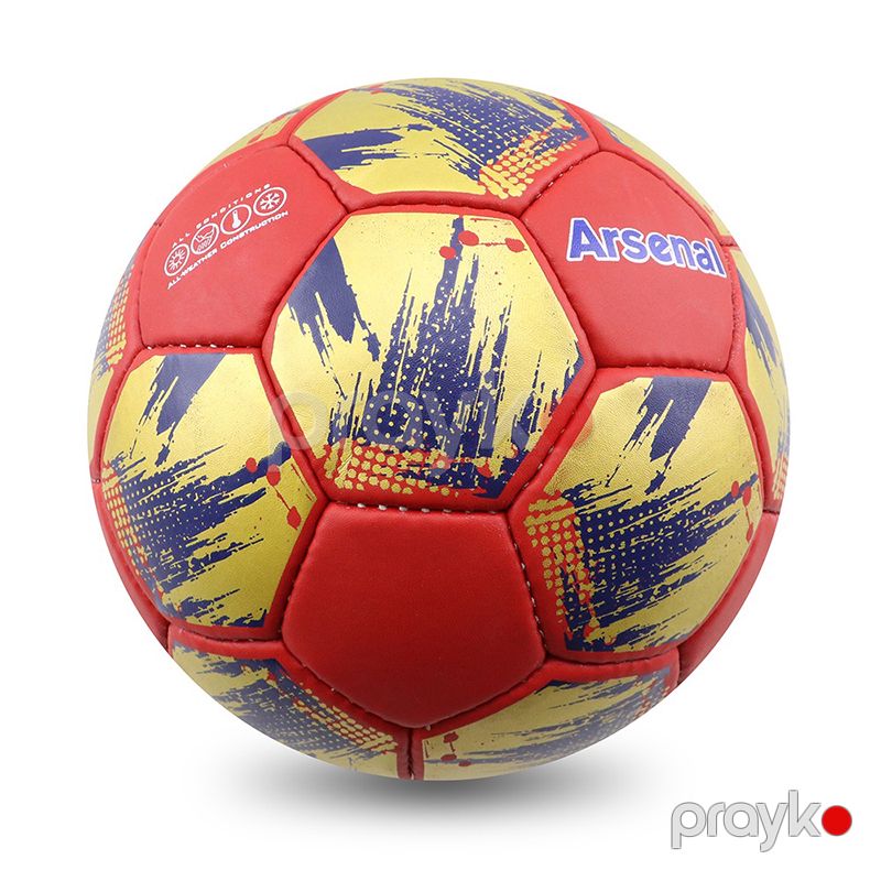 Yeni Rəngli Arsenal Futbol Topu Yeni Başlayanlar Üçün Dözümlü 5 Nömrəli Kamanda Futbol Topu Qırmızı Sarı — İdman, hobi, istirahət, Bakı (6)
