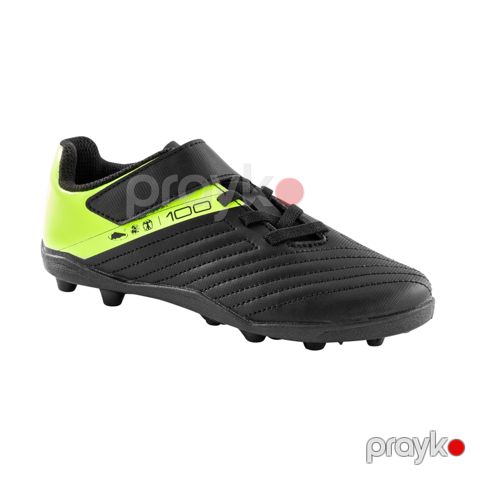 Uşaqlar üçün futbol butslar Decathlon Kipsta 100 Easy Velcro, qara/sarı, ölçü 33 — Bakı
