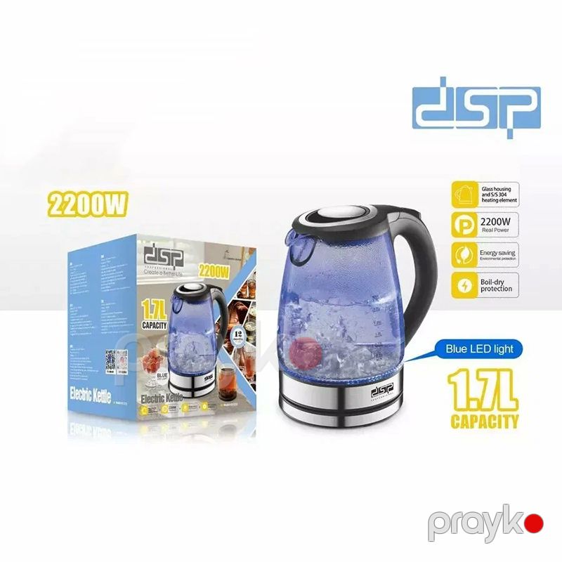 DSP KK1272 Elektrikli Çaydan Led İşıqlı Paslanmayan Polad Çaydan 2200W — Elektrik çaydanları və termoslar, Bakı (2)