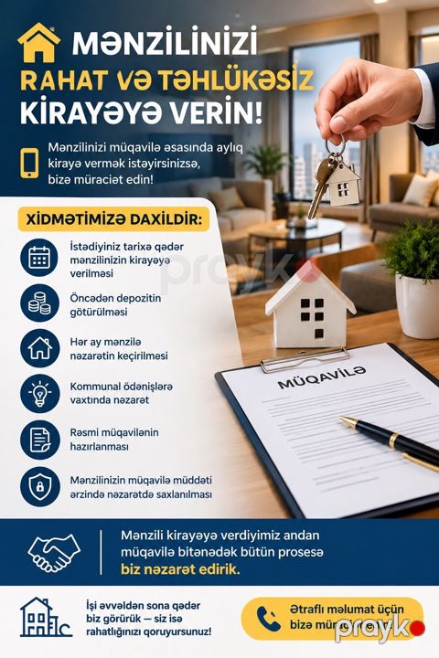 Mənzilinizi rahat və təhlükəsiz kirayəyə verin Mənzilinizi — Bakı
