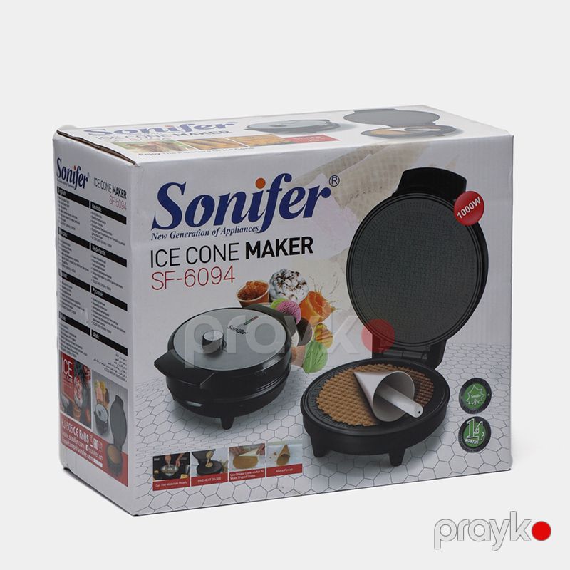 Dondurma Vafliləri Üçün Vafli Hazırlayıcı Toster Sonifer SF-6094 1000W Gücə Məxsus Portativ Wafle Hazırlayıcı Toster — Toster və vaflyasıcı, Bakı (6)