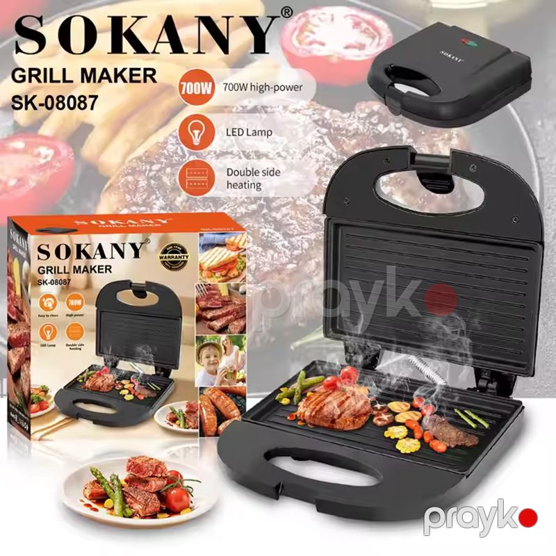 Sendviç Cihazı Sokany SK-08090 Toster İki Tərəfli Qril Toster Yapışmayan Toster 850W Elektrikli Qızardıcı Biftek İzgara Tosteri — Toster və vaflyasıcı, Bakı (5)