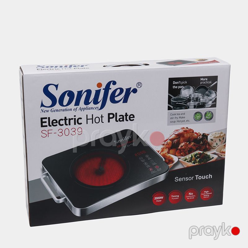 Sonifer SF-3039 Keramika Səthli Elektrik Sobası Qızdırıcı Elektrikli Bişirmə Pilitəsi 2000W — Plitələr, Bakı (7)