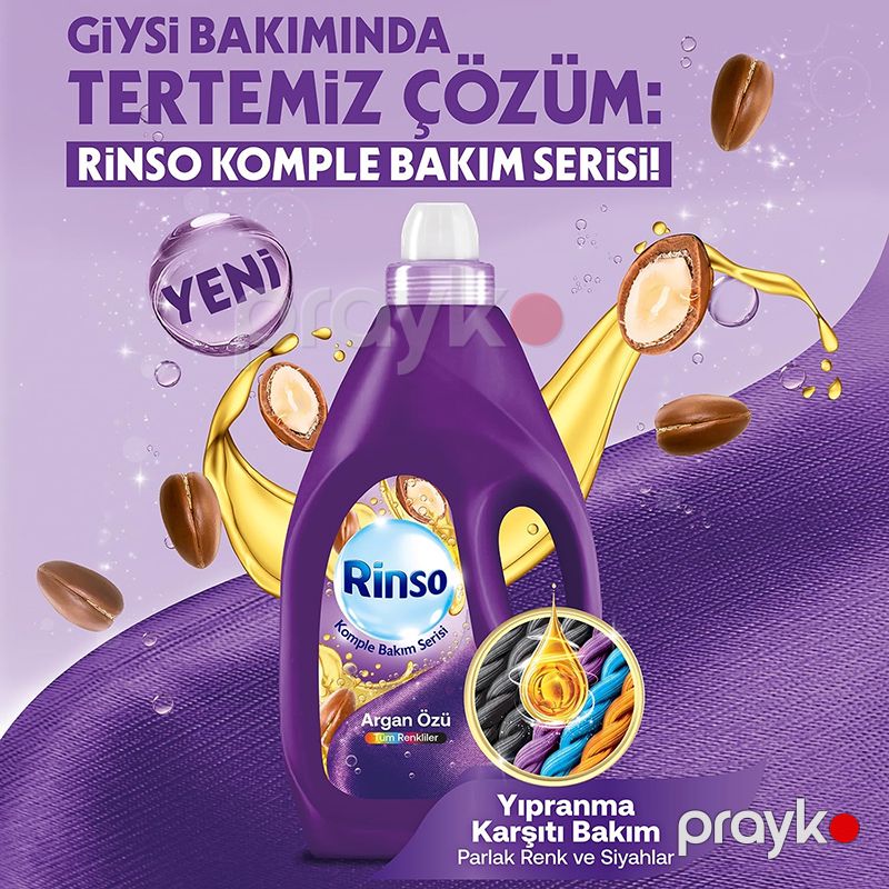 Rinso Sıvı Çamaşır Deterjanı Argan Özü Tüm Renkliler İçin Komple Bakım Serisi 3L Rengli Geyimləriniz Üçün Yuyucu Maye — Mallar, Bakı (4)