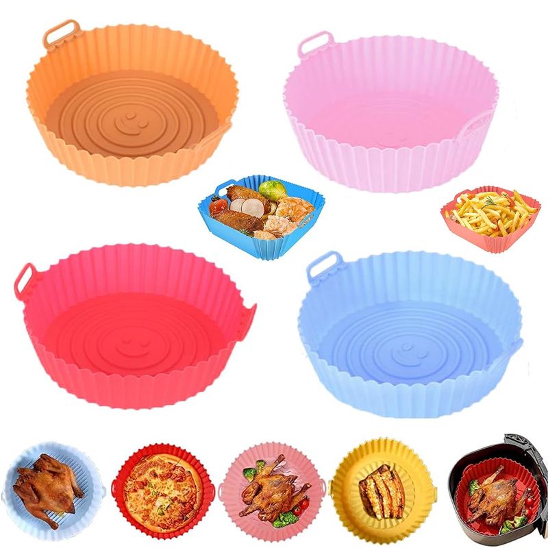 Təkrar İstifadə Edilə Bilən Silikon Fritöz Qızartma Qabları İdeal Qalınlıqda Silikon Bişirmə Tavası — Qablar və mətbəx əşyaları, Bakı (5)