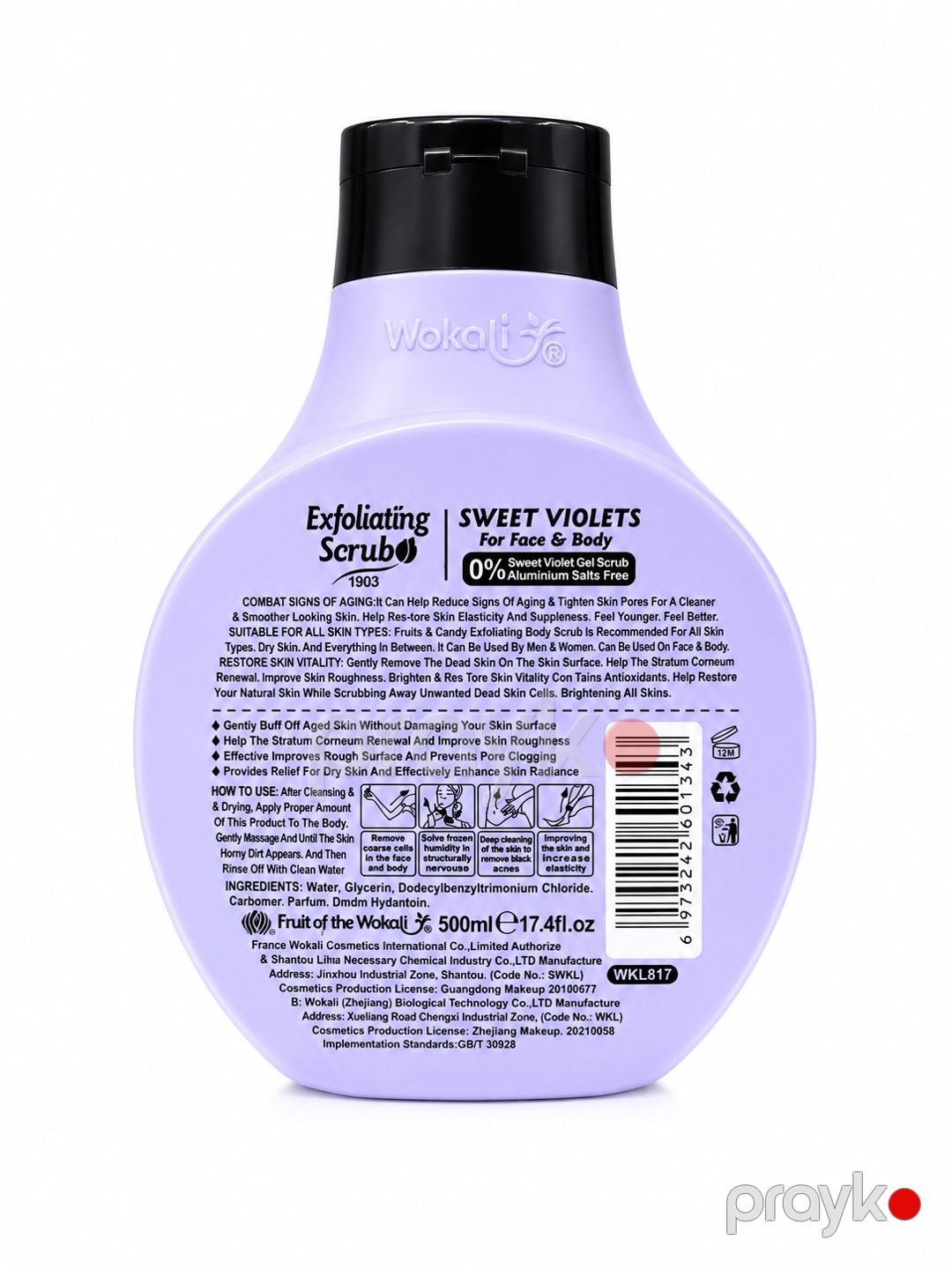 Üz və bədən üçün gel-skrab Wokali Exfoliating Sweet Violets 500 ml — Mallar, Bakı (2)