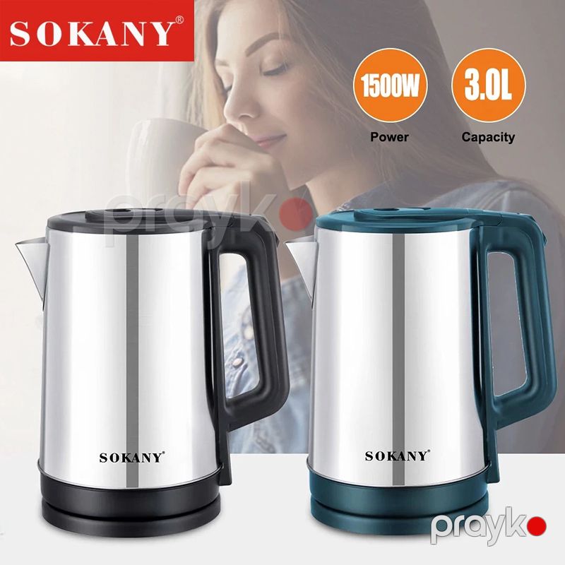 Elektrik Çaydanı Sokany SK-SH-1060 3L Avtomatik Söndürülən Professional Paslanmayan Polad Çaydan — Elektrik çaydanları və termoslar, Bakı (6)