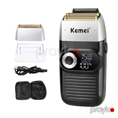 Kemei 2-si 1-də Təkrar Doldurulan Ülgüc LCD Displeyli Portativ Kişi Üçün Trimmer Kemei KM-2026 — Bakı