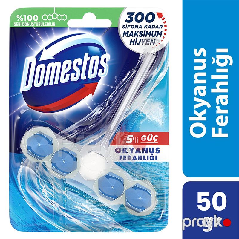 Domestos Wc Blok Tuvalet Bloğu Okyanus Ferahlığı 5'li Güç 50g Okyanus Ferahlığı Maksimum Hijyen — Mallar, Bakı (4)