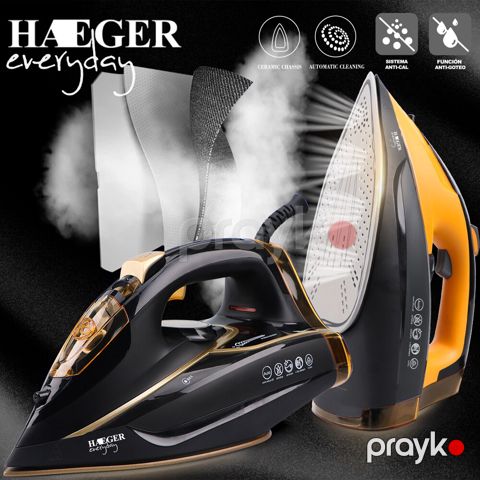 Buxarlı Ütü Haeger HG-1252 Keramika Altlıq 2400 W Gücündə 350 ml Qara Rəng — Bakı
