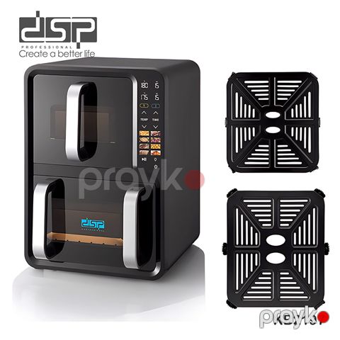 DSP İkiqat Hava Fritözü 1300 Vt Üst + 1500 Vt Alt – 12 L Tutum (5 + 7 L) KB2197 Air Frey — Bakı