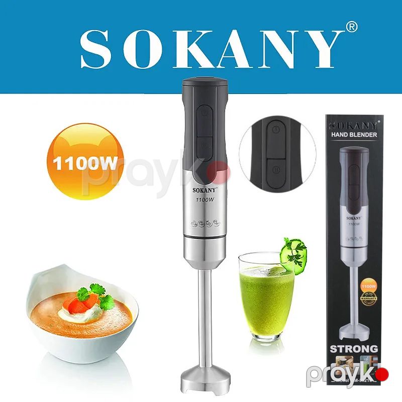 Sokany 1100W Hand Blender, SM-5021S-P24-339 Paslanmayan Polad Əl Blenderi — Ev texnikası, Bakı (5)