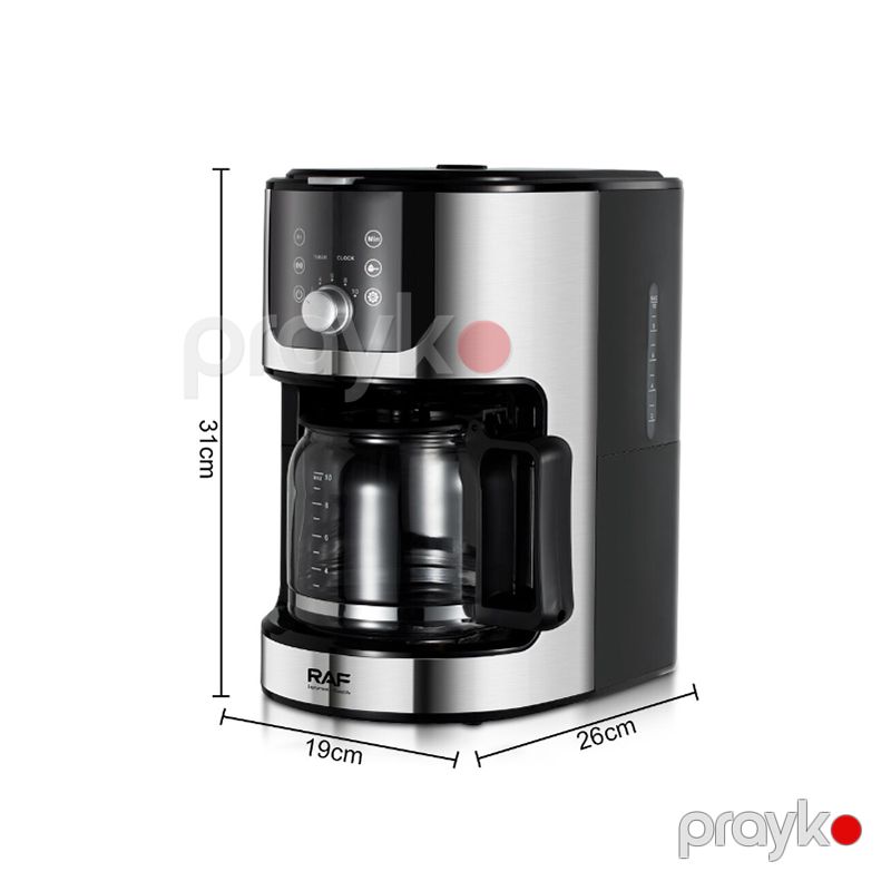 Elektrikli qəhvə dəmləyicisi RAF R.110 Aroma Filtrli Qəhvə Maşını Üyüdücü ilə 1.8L 1000W Qara Kofe maşını — Digər mətbəx texnikası, Bakı (6)