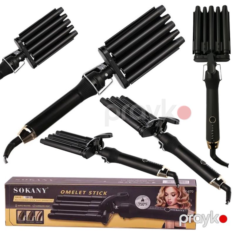 Sokany SK-670, Saç Buruq Ütü Sokany Sk-670 Su Dalğası Fen 5 dalğalı buruq ütü 13mm/16mm — Fən, Bakı (6)