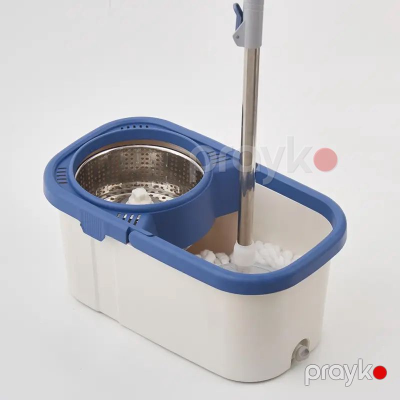 Yüksək Keyfiyyətli Döşəmə Təmizləyici Mop Paslanmayan Polad Fırlanan Mikrofiber Mop Vedrə Dəsti — Mallar, Bakı (5)