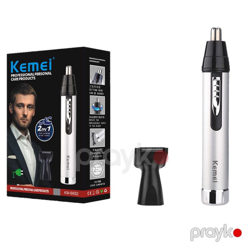 Kemei KM-6652 - 2si 1-də Professional Elektrikli Doldurulan Burun və Qulaq Tükləri Üçün Üz Qırxan — Usturalar, trimmerler və epilyatorlar, Bakı (5)