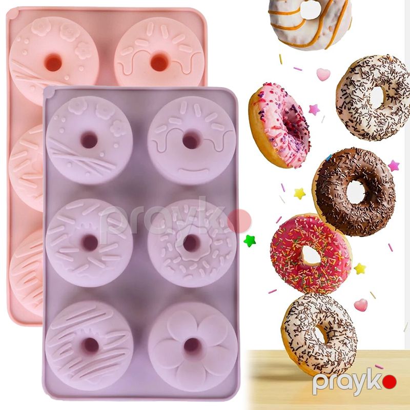 Bənövşəyi Mavi rengli Donuts üçün Silikon Qəlib 6 Yeri olan silikon keks qabı yapışmayan ponçik qəlibi — Qablar və mətbəx əşyaları, Bakı (5)