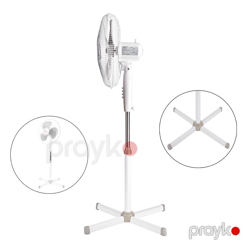 Ardesto FN-1608CW Döşəmə Ventilatoru Ağ Rengli Avtomatik Dönmeli Elektrikli Ventilator — Ventilyatorlar, Bakı (3)
