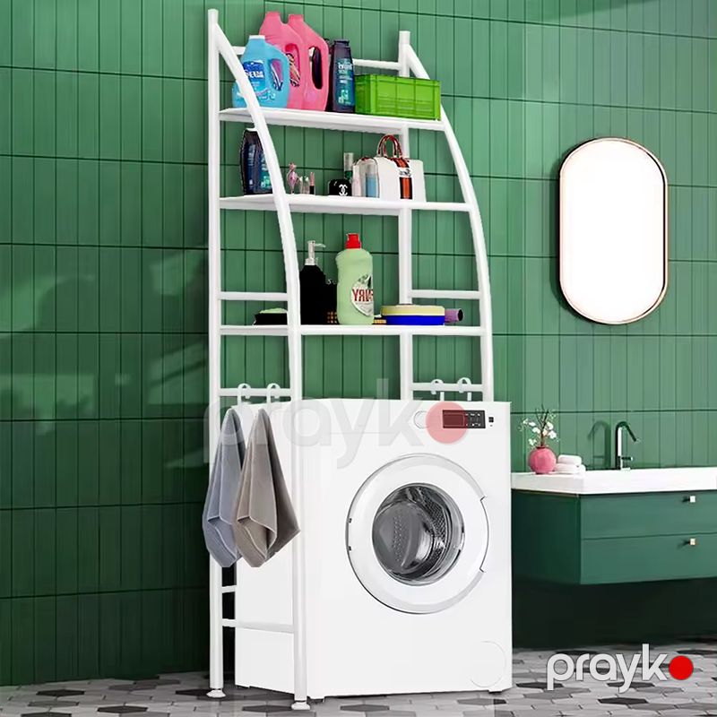 3 Pilləli Hamam Üçün Saxlama Rəfi Paltaryuyan Maşın Üçün Metal Künc Rəfi Çoxfunksiyalı Hamam Vanna Otağı Dəsmal Rafı — Mallar, Bakı (4)