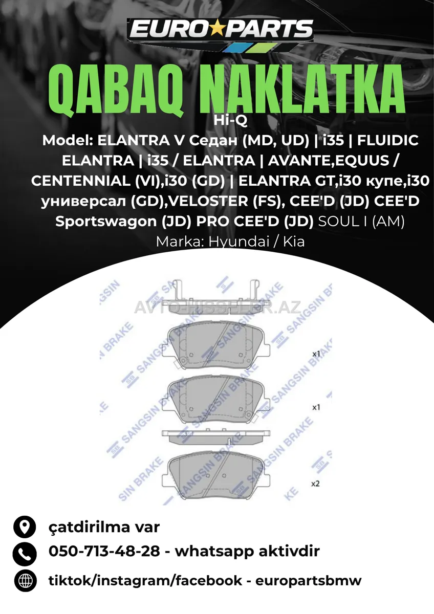 Kia modelləri üçün Hi-Q Qabaq Naklatka — Bakı