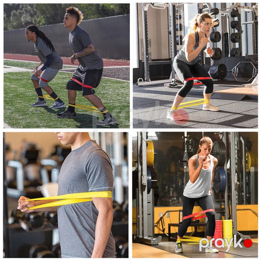5 Ədəd Fitness Bandı Dəsti 5 Ferqli Ağırlıq Dərəcəsinə Məxsus Elastik yoga, Pilates Bandı — İdman, hobi, istirahət, Bakı (5)
