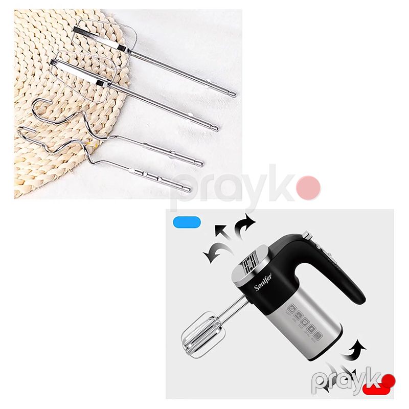 Sonifer SF-7077 Çoxfunksiyalı Mikser Beş Sürətli Mikser Paslanmaz Polad Mikser 500 W — Blenderlər, xırdalayanlar və mikserlər, Bakı (4)