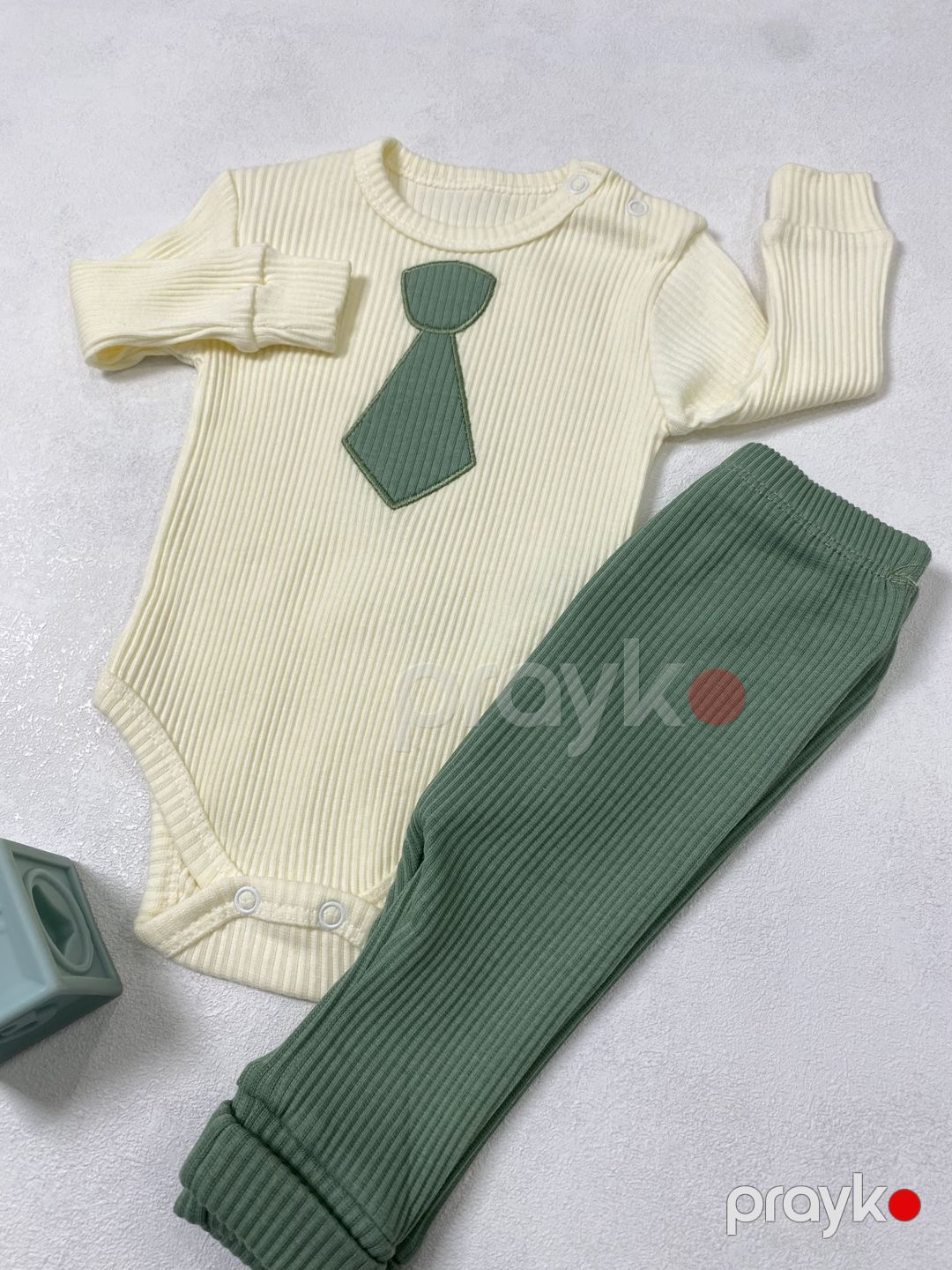 Yenidoğulan üçün dəst, Yaşıl/Bej, Pambıq, ölçü 6-9 ay — Mallar, Bakı (2)
