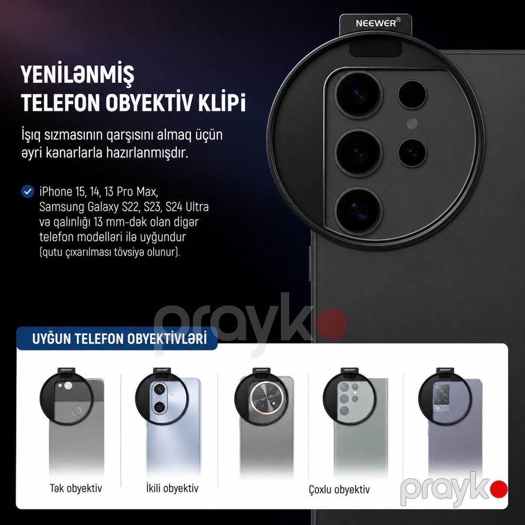 Neewer LA006 67mm telefon filteri adapteri — Smartfonlar, Bakı (6)
