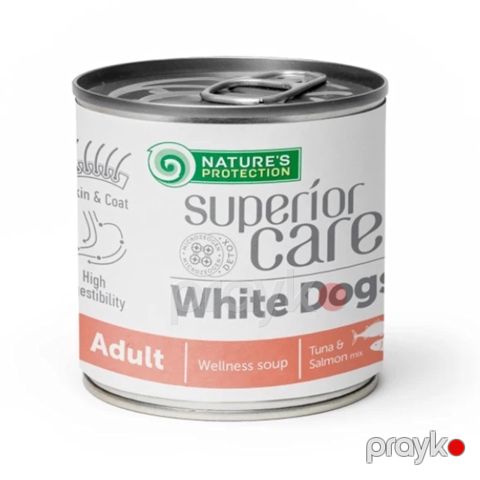 Sup Nature's Protection Superior Care White Dogs, yetkin itlər üçün, tuna və qızılbalıq dadı ilə, 140 ml — Bakı