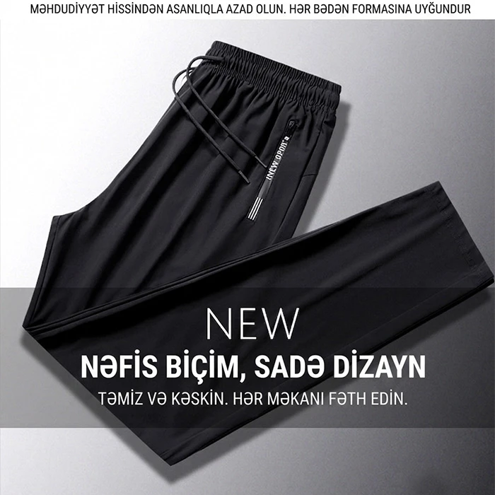 İstiyə SON Premium "Buz İpək" (Ice Silk) Kişi Şalvarı — Bu Yay Sizin Şəxsi Kondisioneriniz Olacaq — Kişi geyimi, Bakı (4)