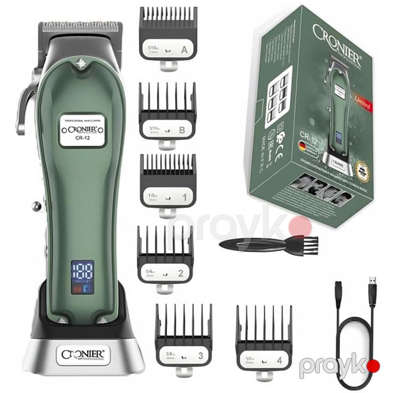 Professional Cronier Simsiz Peşəkar Saç Kəsici Avtomatik Güc Rejmli 2500 mAh Kişi Saç Kəsmə Trimmeri CR12 — Usturalar, trimmerler və epilyatorlar, Bakı (5)