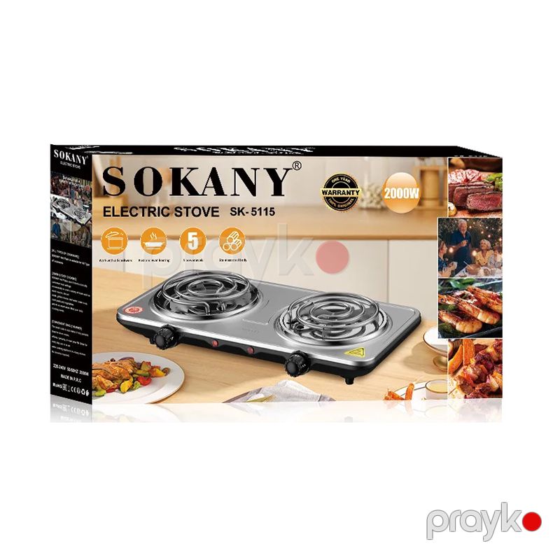 Sokany SK-5115 Çoxfunksiyalı Elektrikli İki Ocaqlı Qızdırıcı Soba Plitə 2000W — Plitələr, Bakı (4)