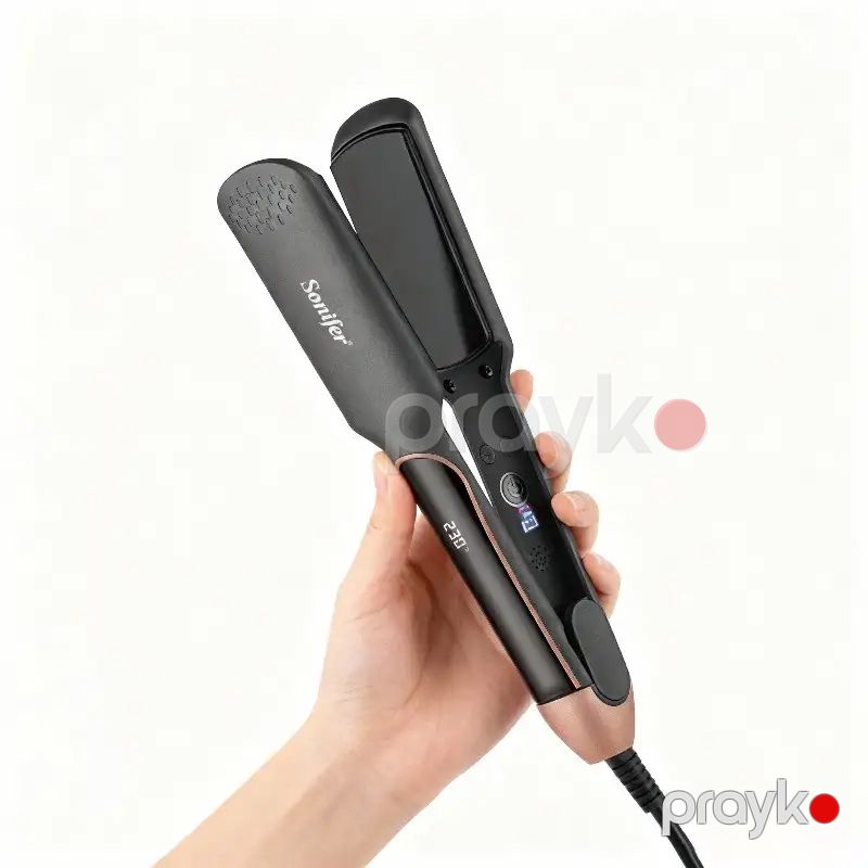 Sonifer SF-9655 Saç Düzləşdirici yüksək keyfiyyətli rəqəmsal displey keramik örtüklü ütü saç düzləndiricisi — Fən, Bakı (6)