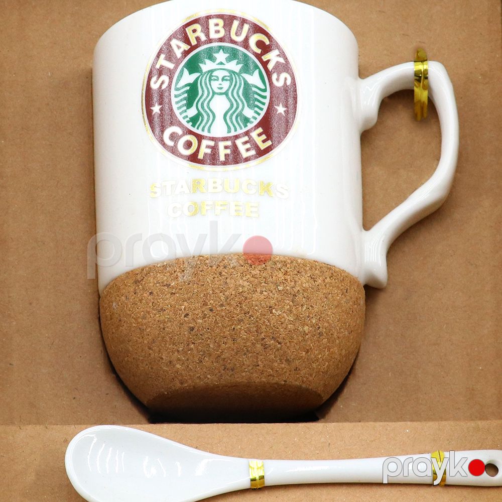 Starbucks klassik keramika coffee fincanı, qaşıq daxil — Qablar və mətbəx əşyaları, Bakı (2)