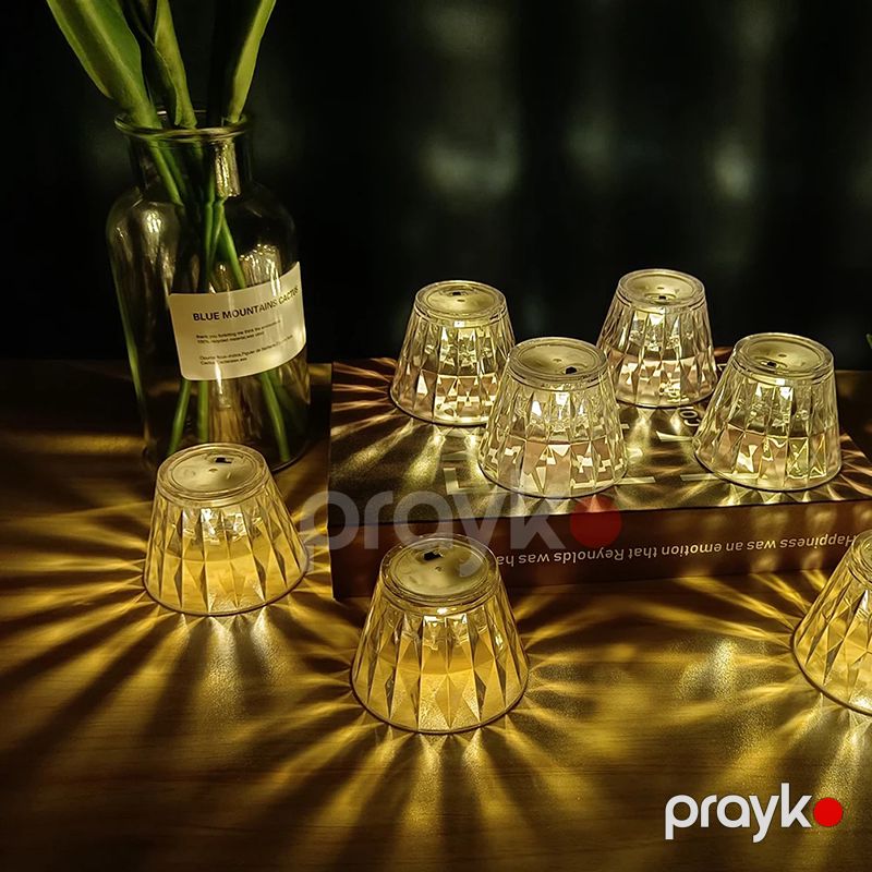 2 Ədəd Kristal Gecə İşığı Protativ LED Masaüstü Gecə Lambası Yataq Otağı Üçün Gözoxşayan Kristal Stolüstü Lampa — Mallar, Bakı (5)