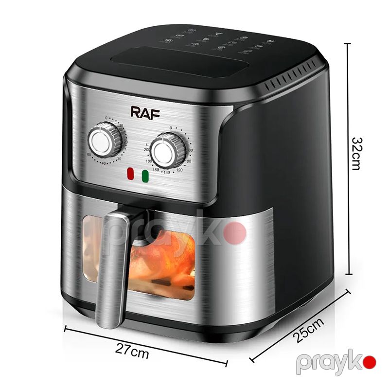 RAF R.5329 6.8L Tutuma Malik Gümüş Air Fryer 1600W Müasir Dizayna Sahib Çoxfunksiyalı Hava Fritözü 4.2Kq — Digər mətbəx texnikası, Bakı (7)